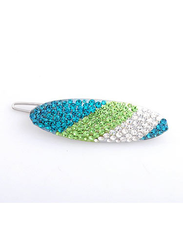 Hair Clips - Aqua Oval