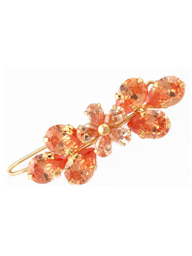 Hair Clips - Peach Flower