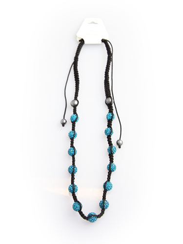 Crystal Bead Necklace - Blue