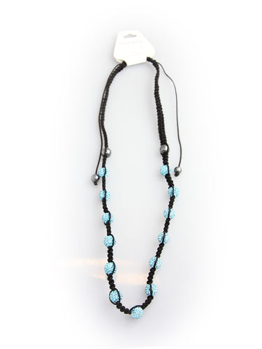 Crystal Bead Necklace - Light Blue
