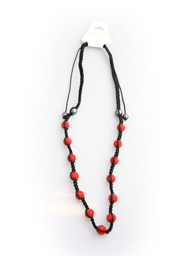 Crystal Bead Necklace - Red