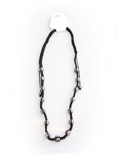 Crystal Bead Necklace - Grey