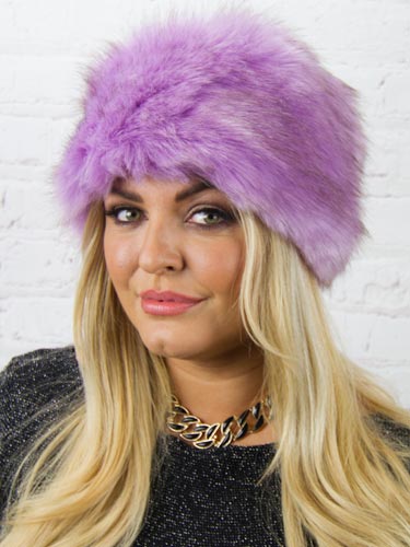 Luxury Faux Fur Hat - Purple