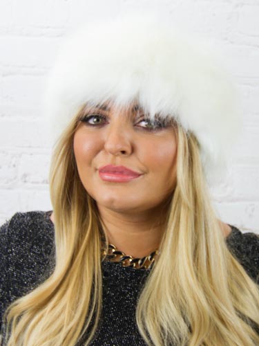 Luxury Faux Fur Headwarmer - White