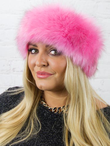 Luxury Faux Fur Headwarmer - Pink