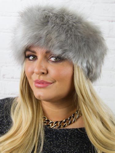 Luxury Faux Fur Headwarmer - Grey