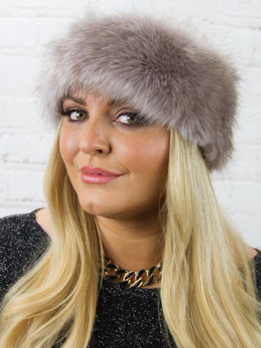 Luxury Faux Fur Headwarmer - Light Coffee