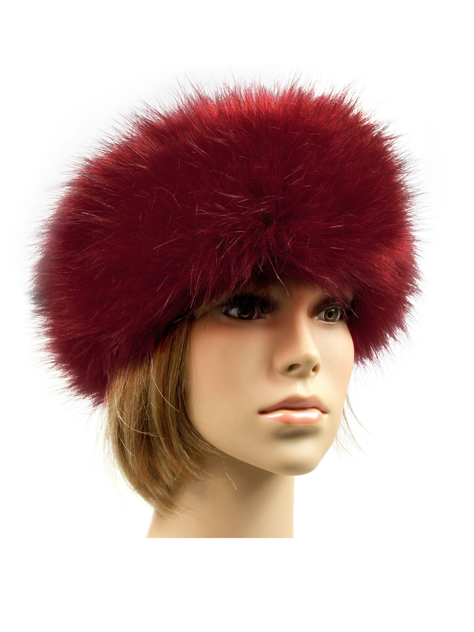 Luxury Faux Fur Headwarmer - Red