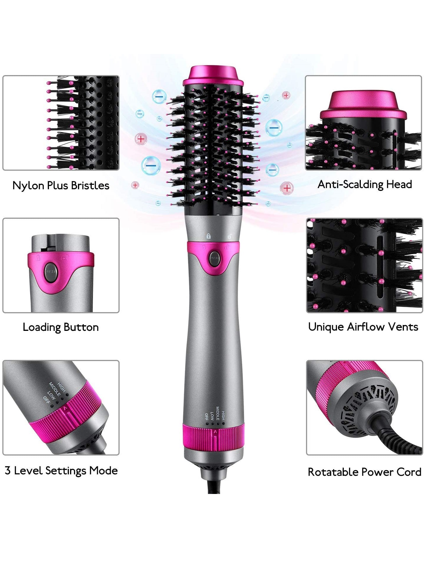 6 in 1 Hair Multifunctional Hot Air Brush and Styling Tools