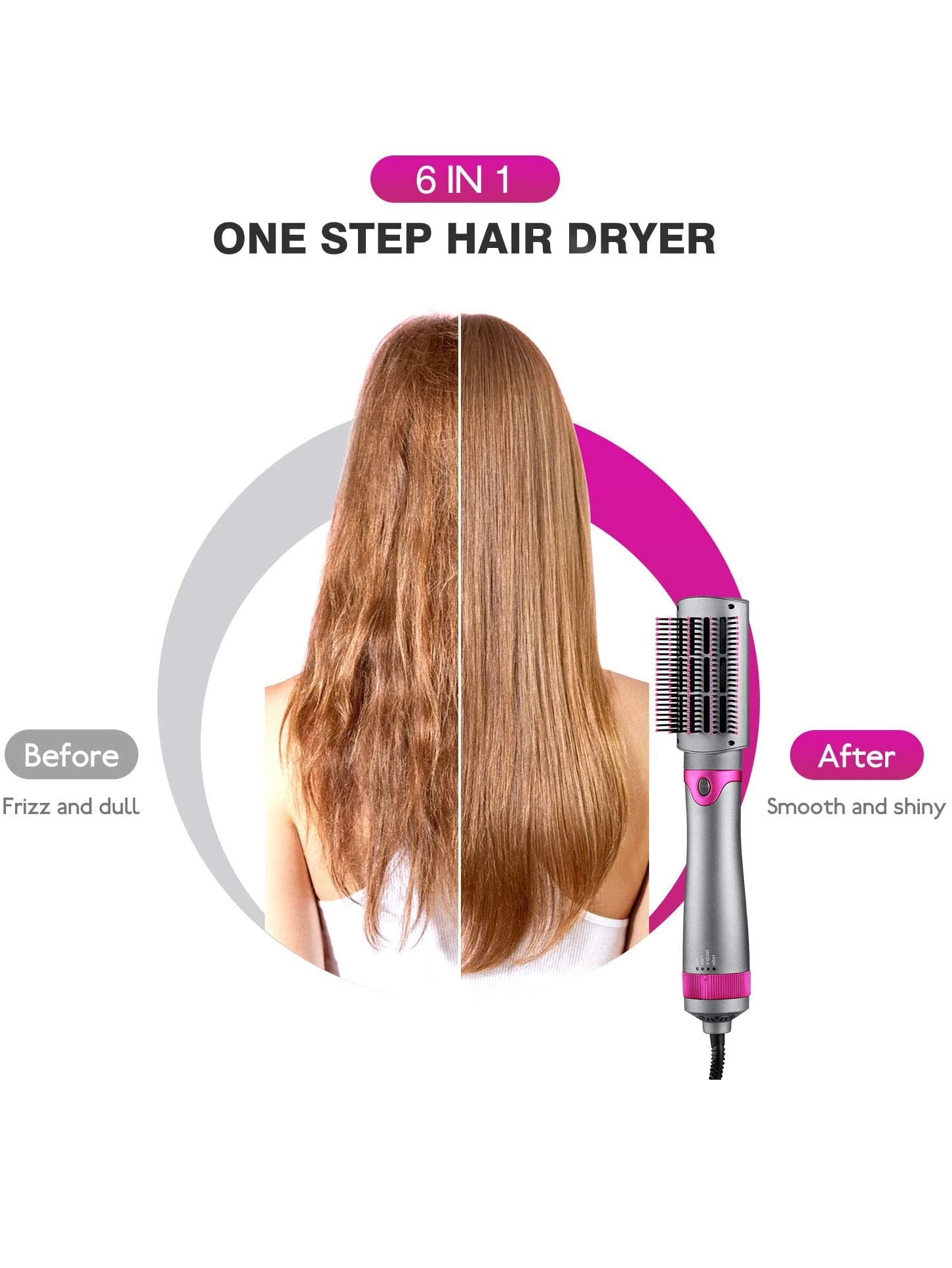 6 in 1 Hair Multifunctional Hot Air Brush and Styling Tools