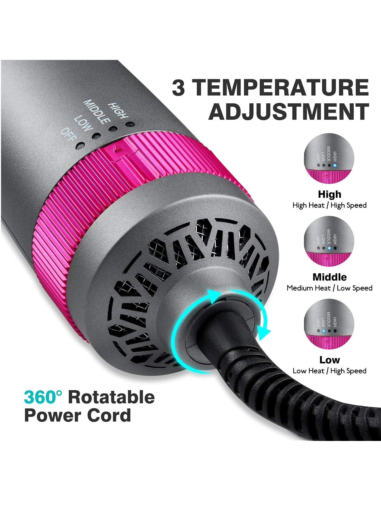 6 in 1 Hair Multifunctional Hot Air Brush and Styling Tools