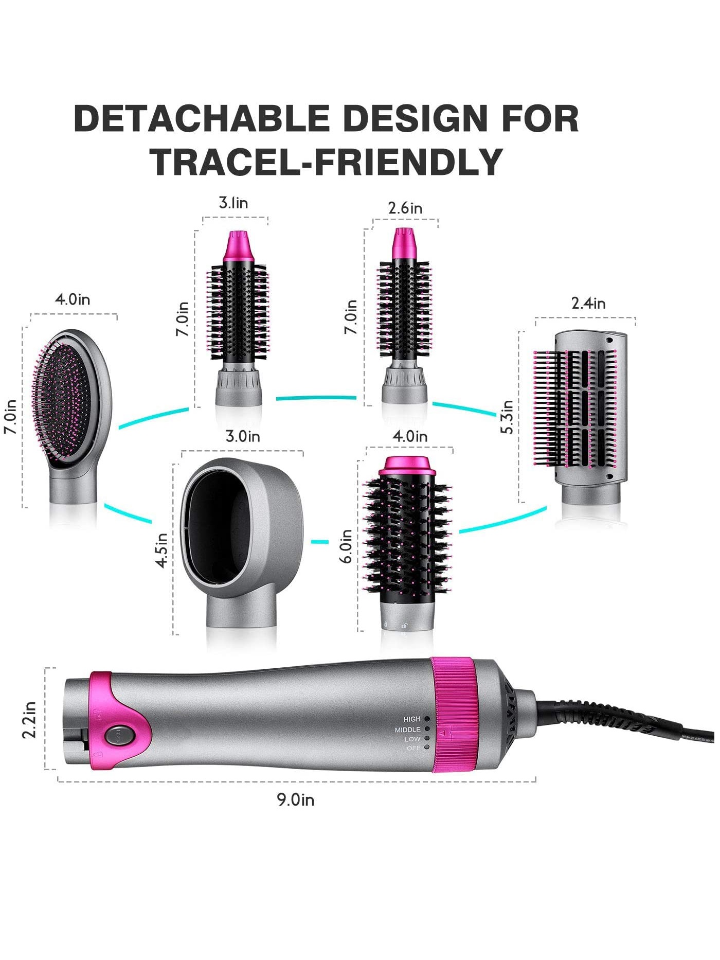 6 in 1 Hair Multifunctional Hot Air Brush and Styling Tools