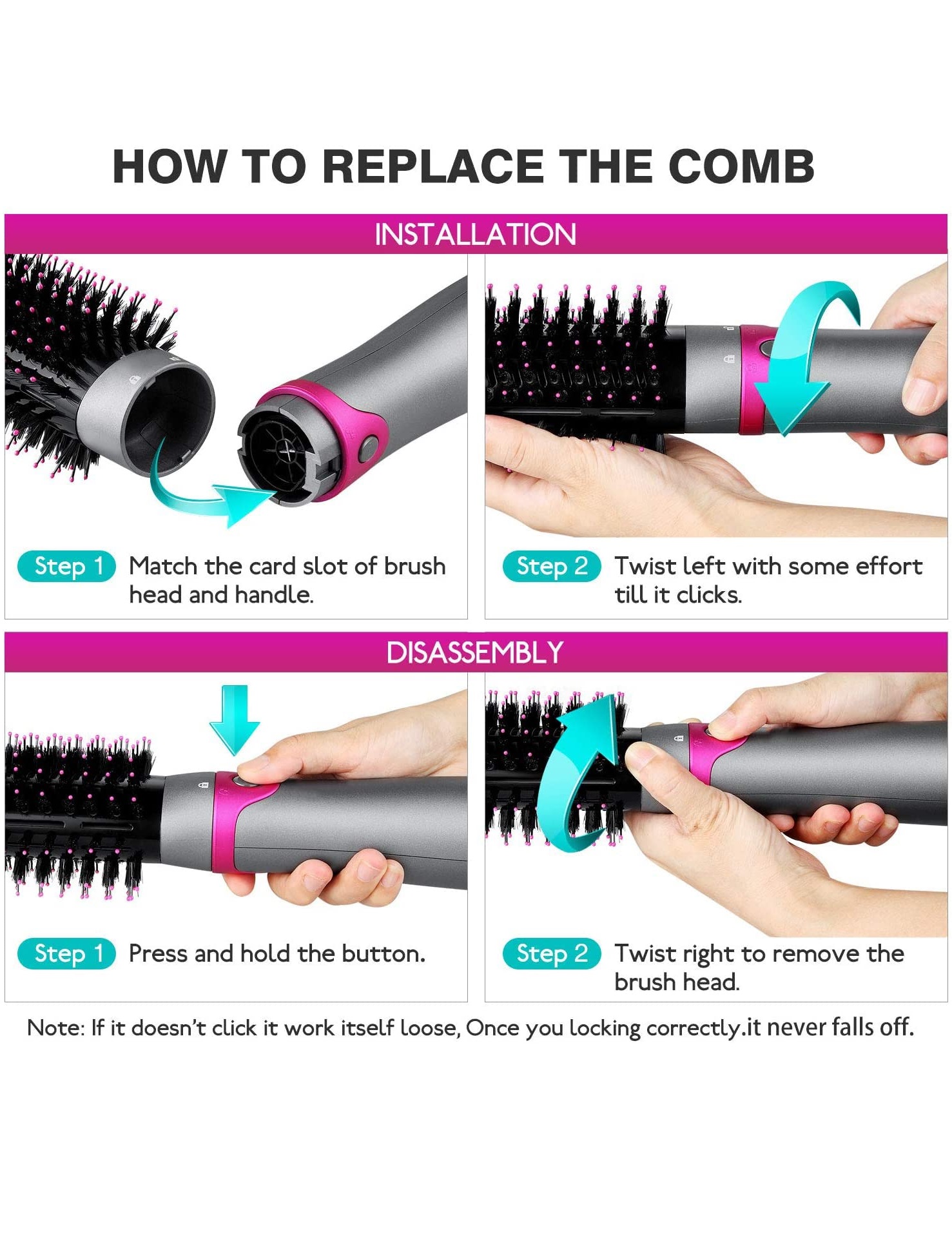 6 in 1 Hair Multifunctional Hot Air Brush and Styling Tools