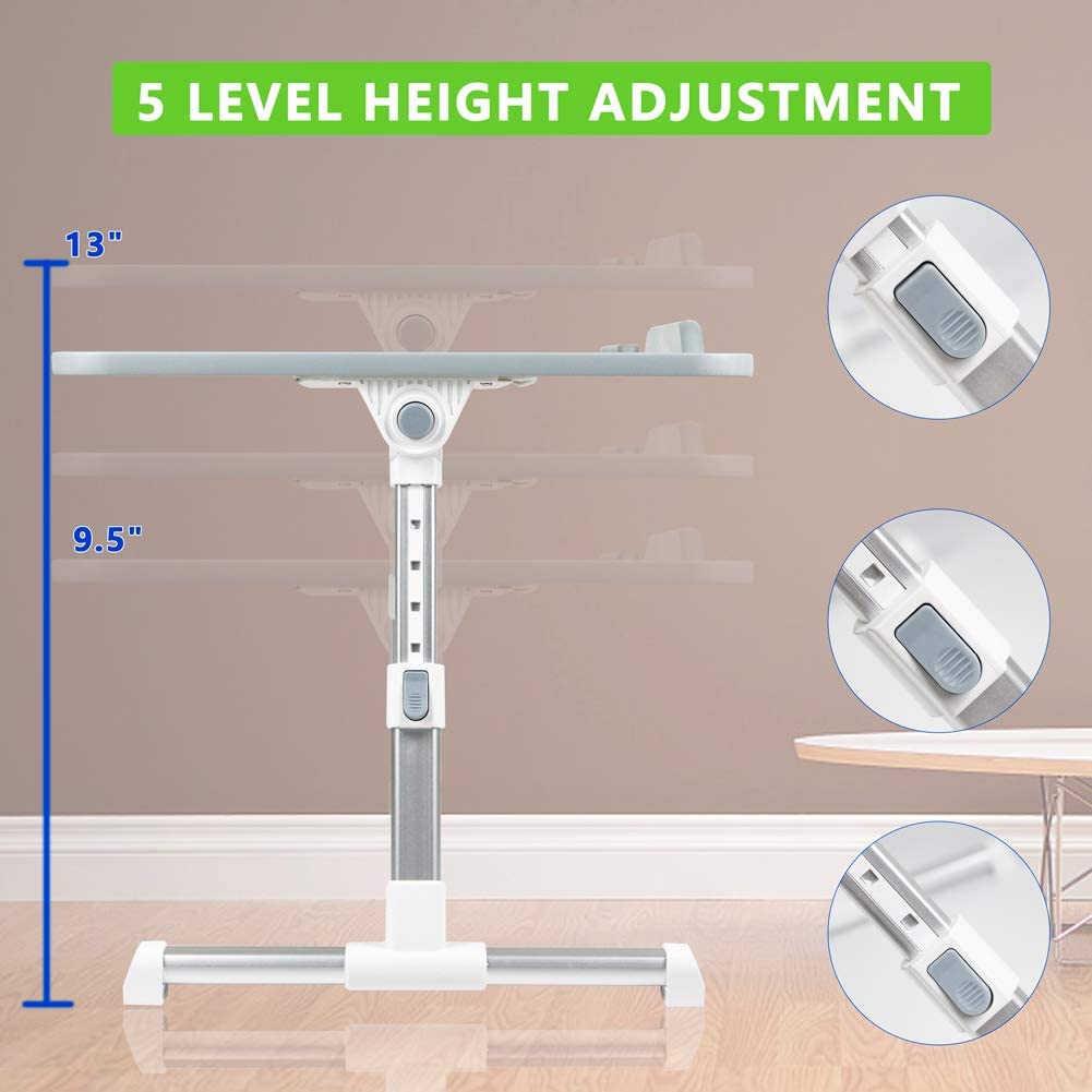 INTEYE Adjustable Laptop Table Foldable Legs Notebook Computer Desk - Natural M