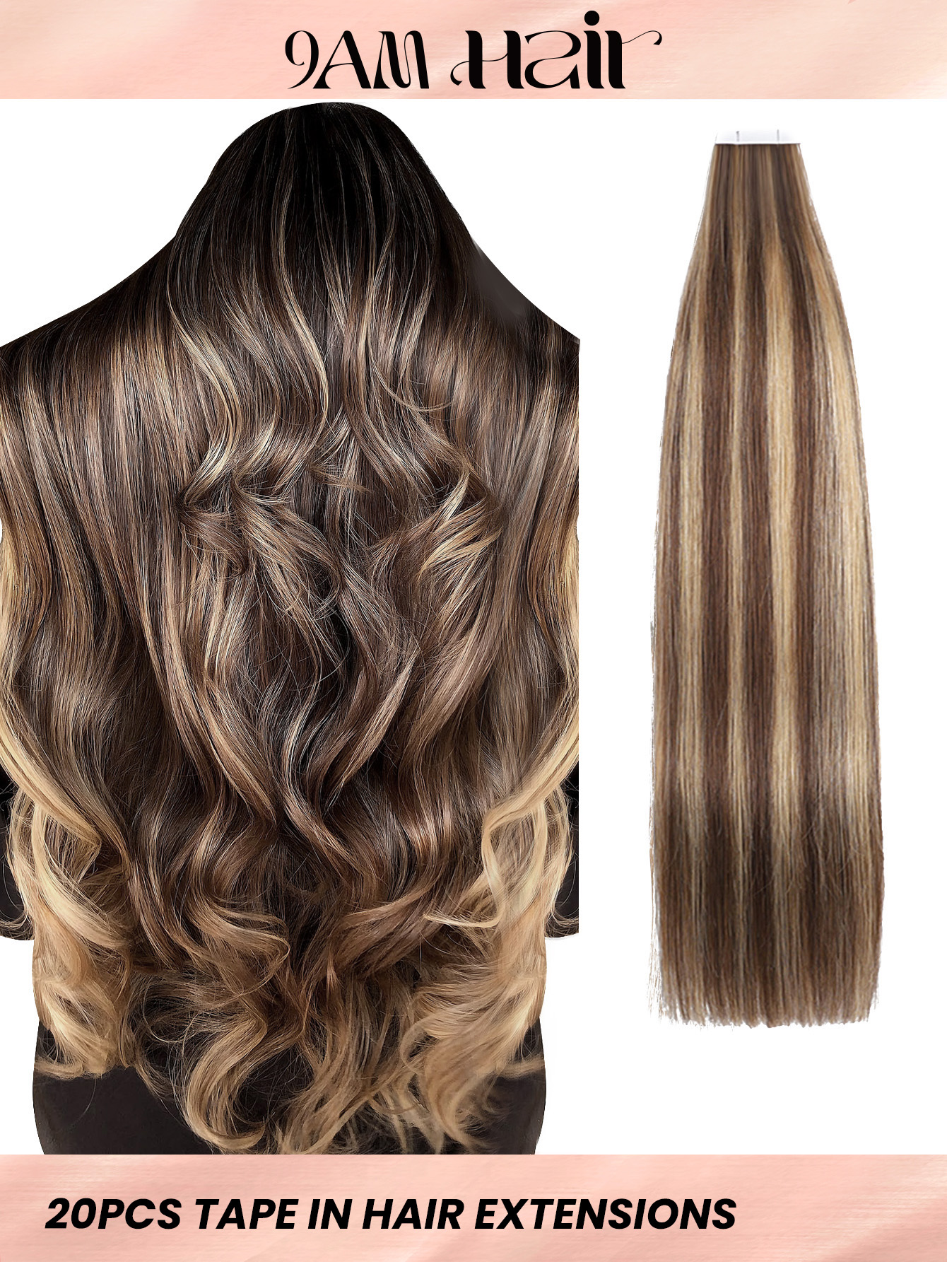 I&K Tape In Hair Extensions 20 pieces x 4cm