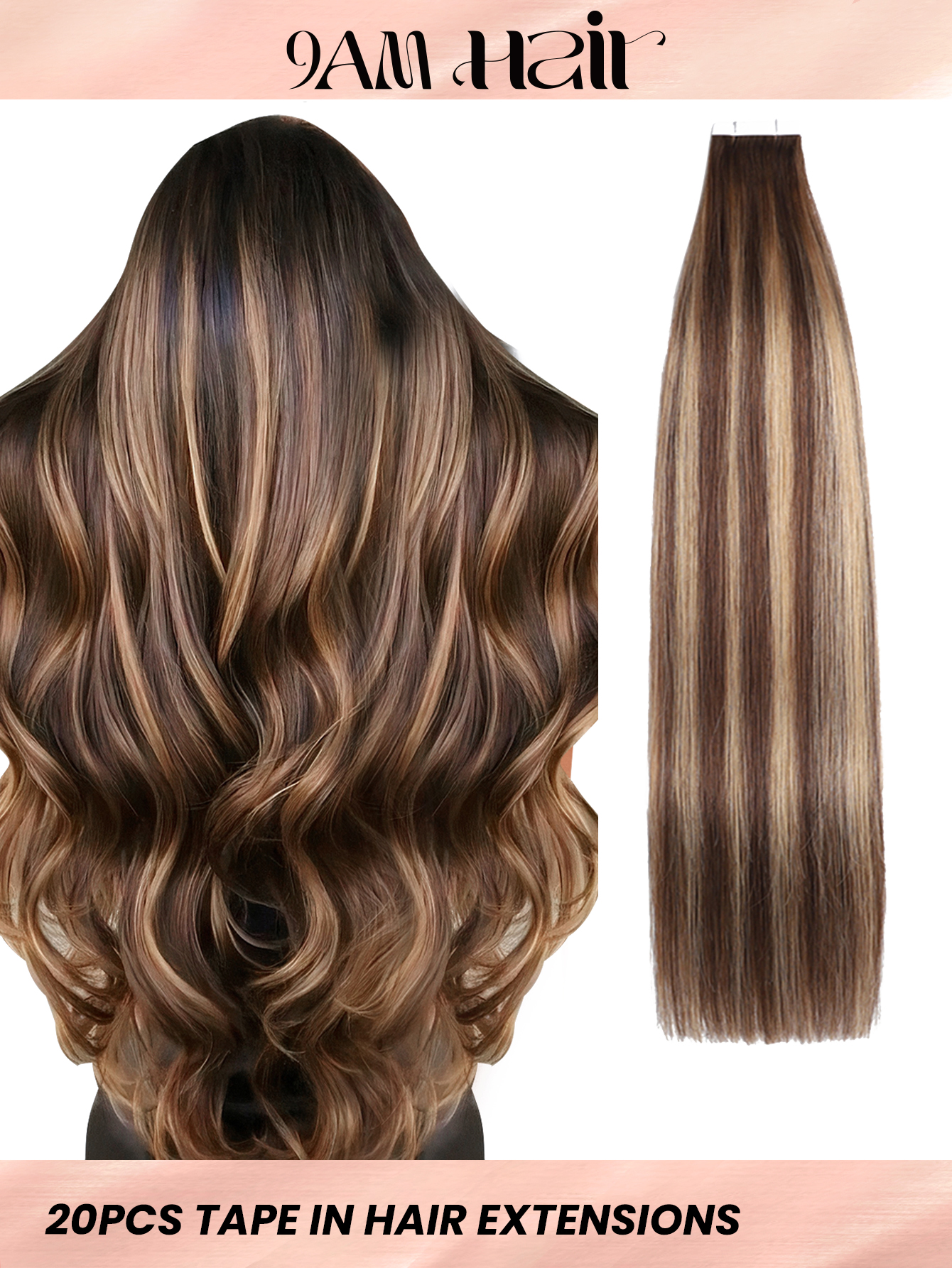 I&K Tape In Hair Extensions 20 pieces x 4cm