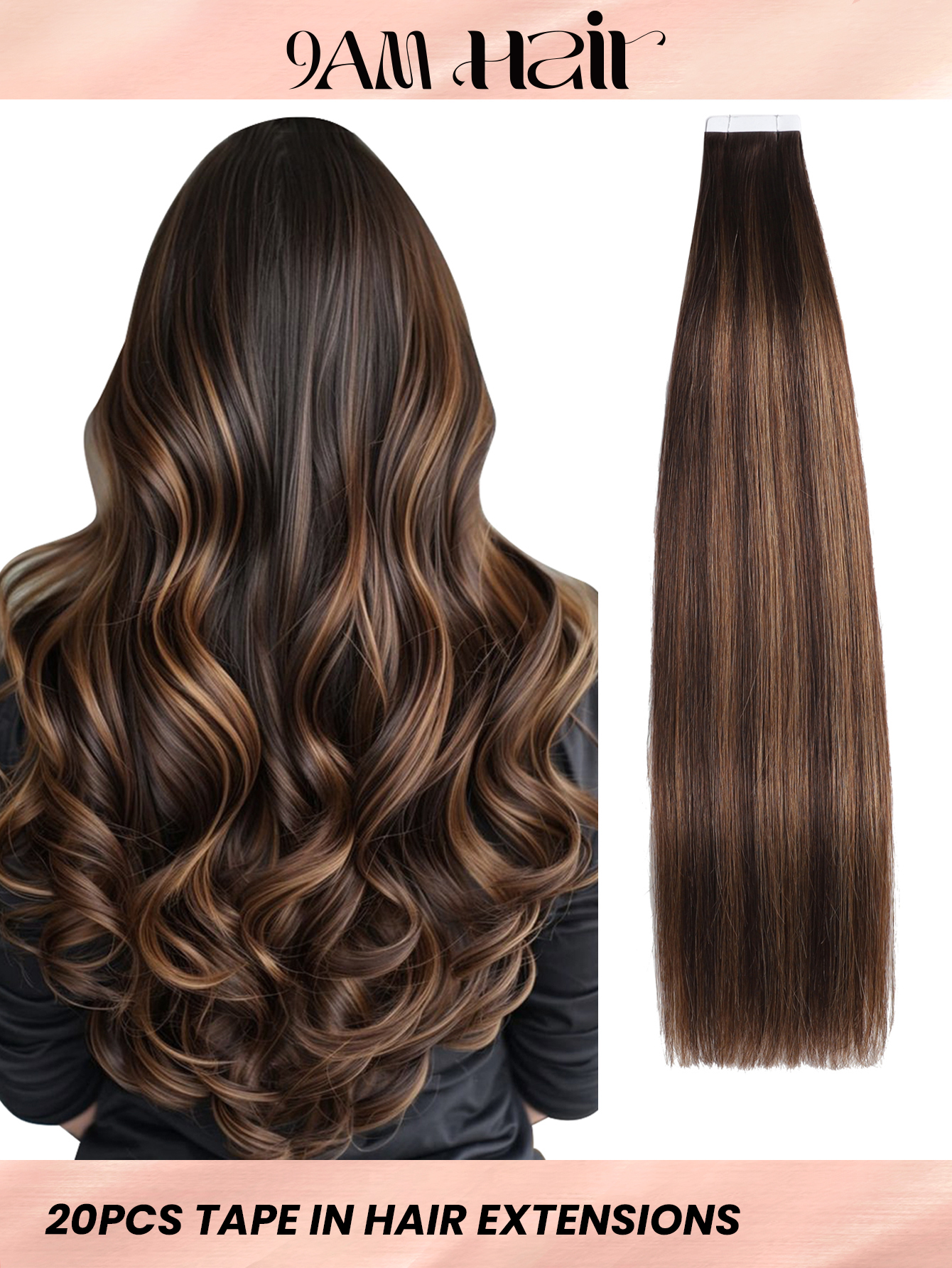 I&K Tape In Hair Extensions 20 pieces x 4cm