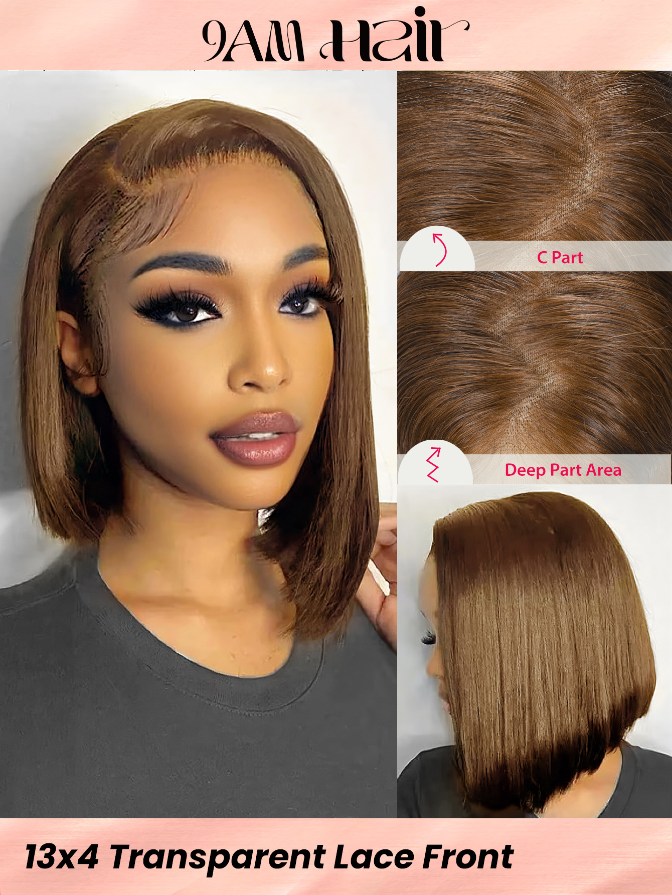 13*4 Lace wig 12inch LightBrown