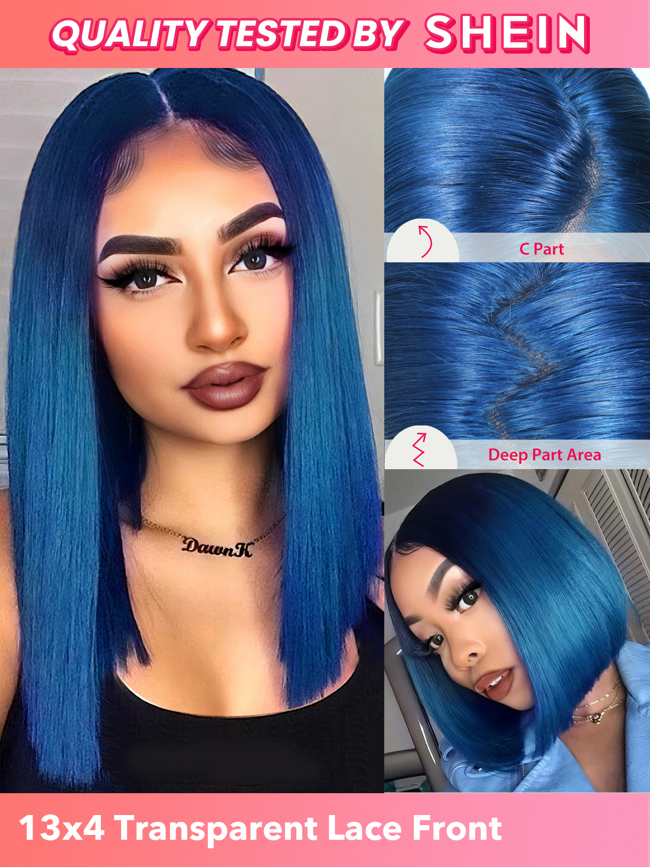 13*4 Lace wig 12inch Blue
