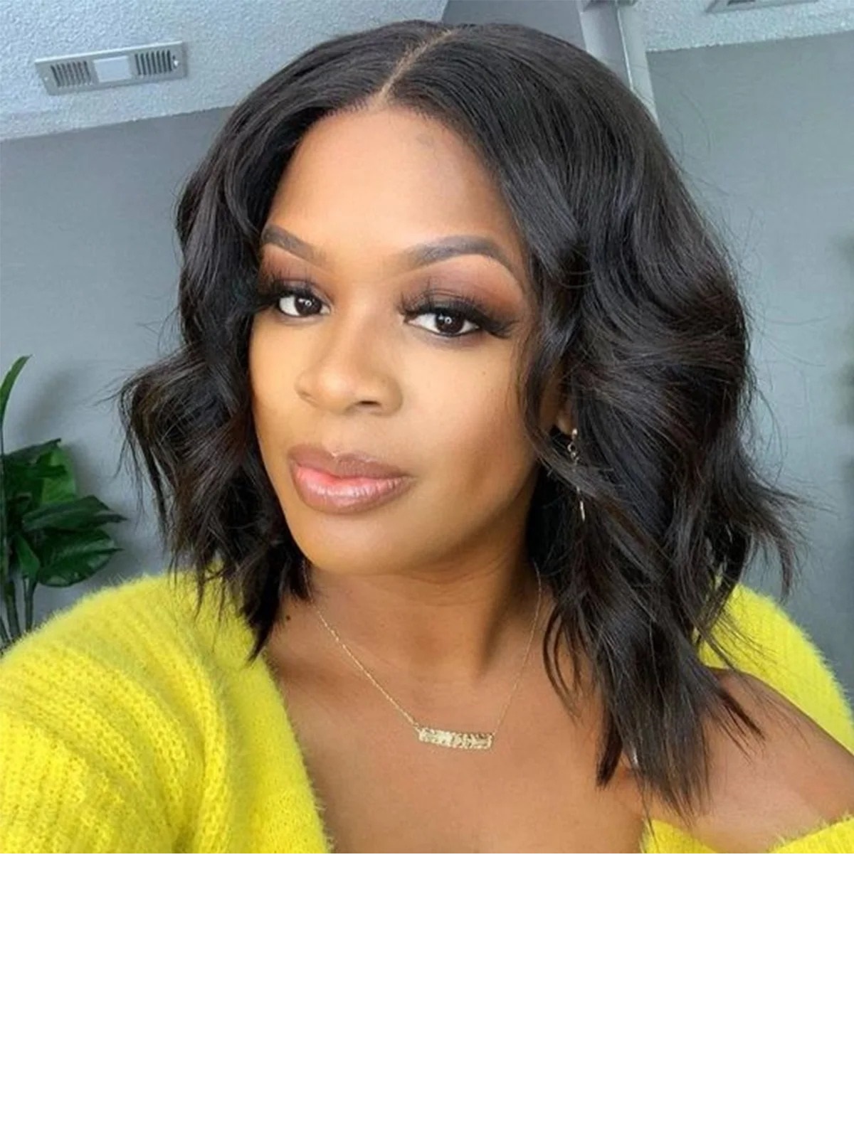 I&K Human Hair Lace Closure Wigs 4X4 Body Wave #1B Natural Black