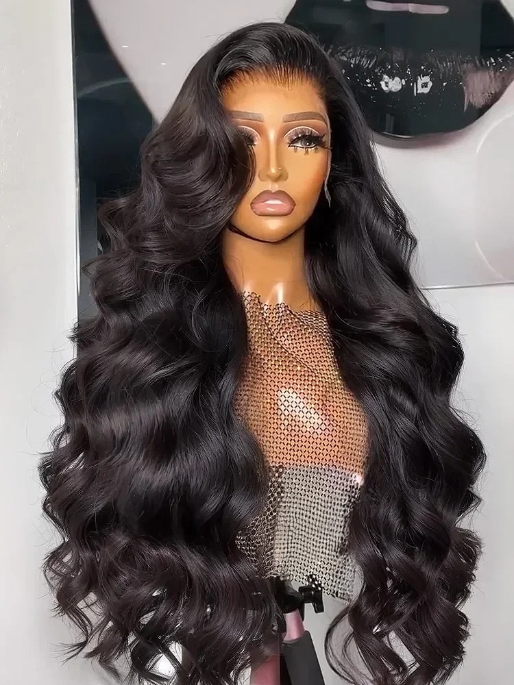 I&K Human Hair Lace Frontal Wigs 4X13 Body Wave #1B Natural Black