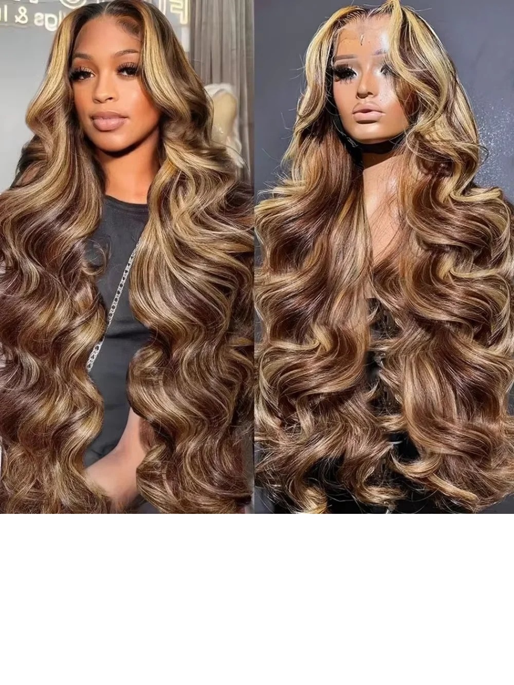 I&K Human Hair Lace Frontal Wigs 4X13 Body Wave #4/27