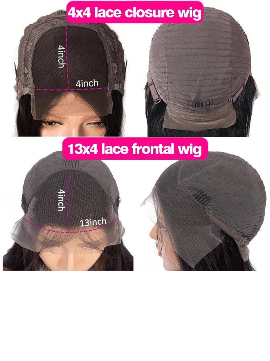 I&K Human Hair Lace Frontal Wigs 4X13 Deep Wave #1B Natural Black