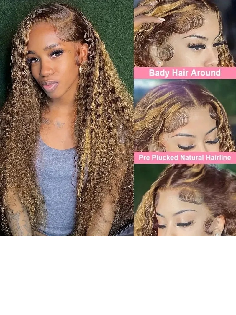 I&K Human Hair Lace Frontal Wigs 4X13 Deep Wave #4/27