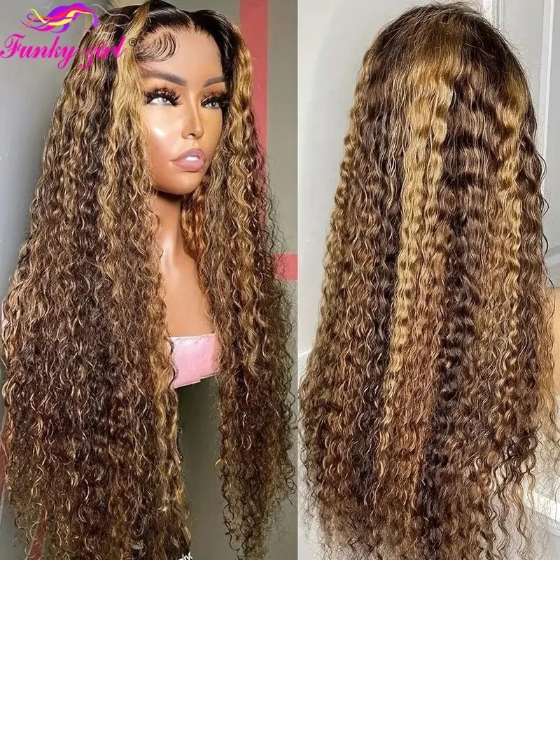 I&K Human Hair Lace Frontal Wigs 4X13 Deep Wave #4/27