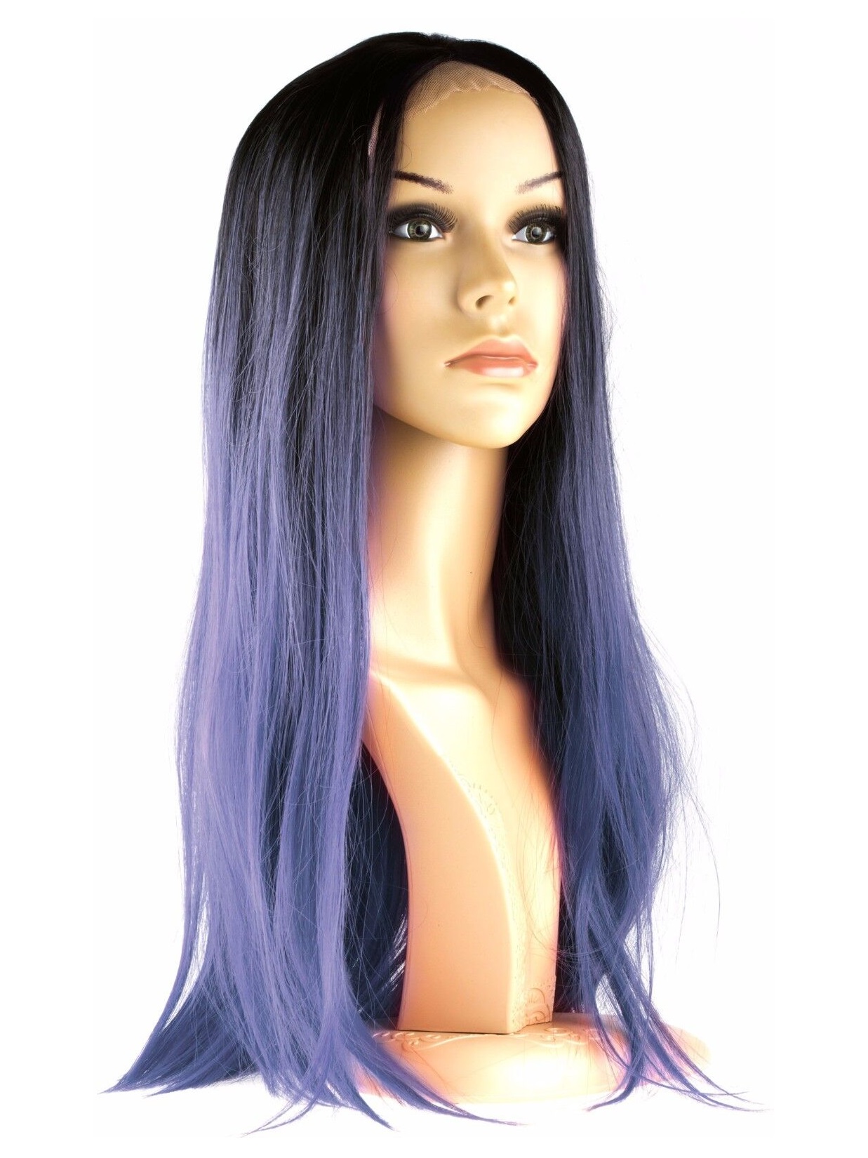 I&K Roxy Long Silky Straight Ladies Wig - Black/Lavender