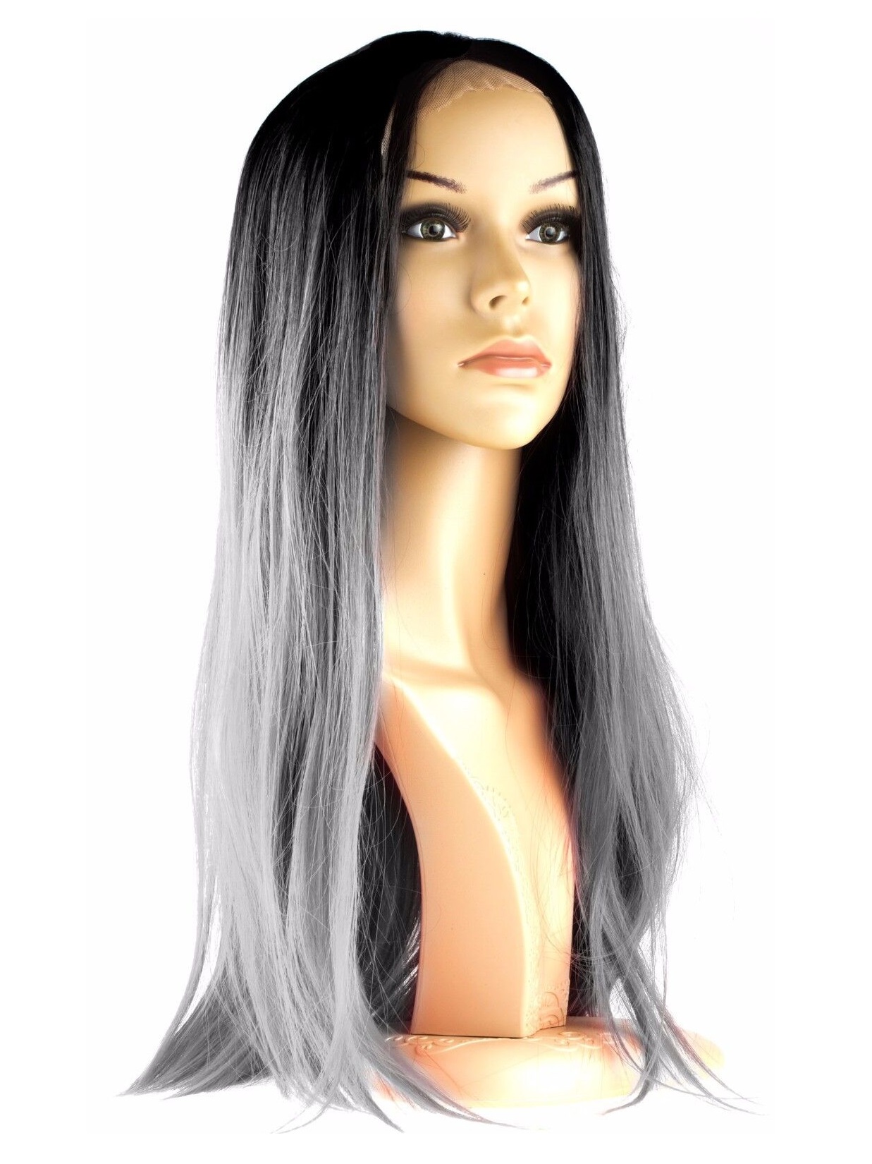 I&K Roxy Long Silky Straight Ladies Wig - Black/Grey