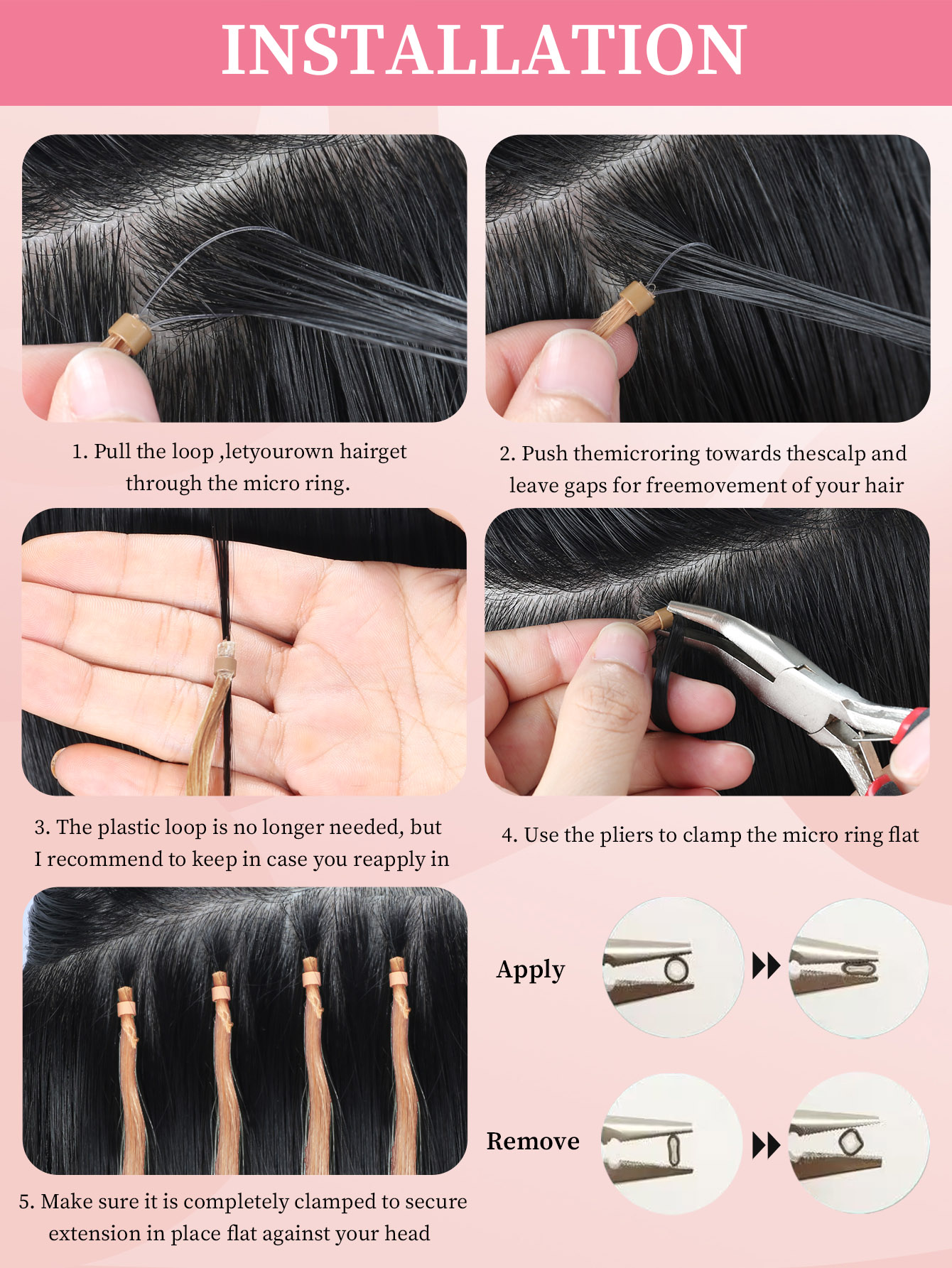 I&K Micro Loop Ring Human Hair Extensions