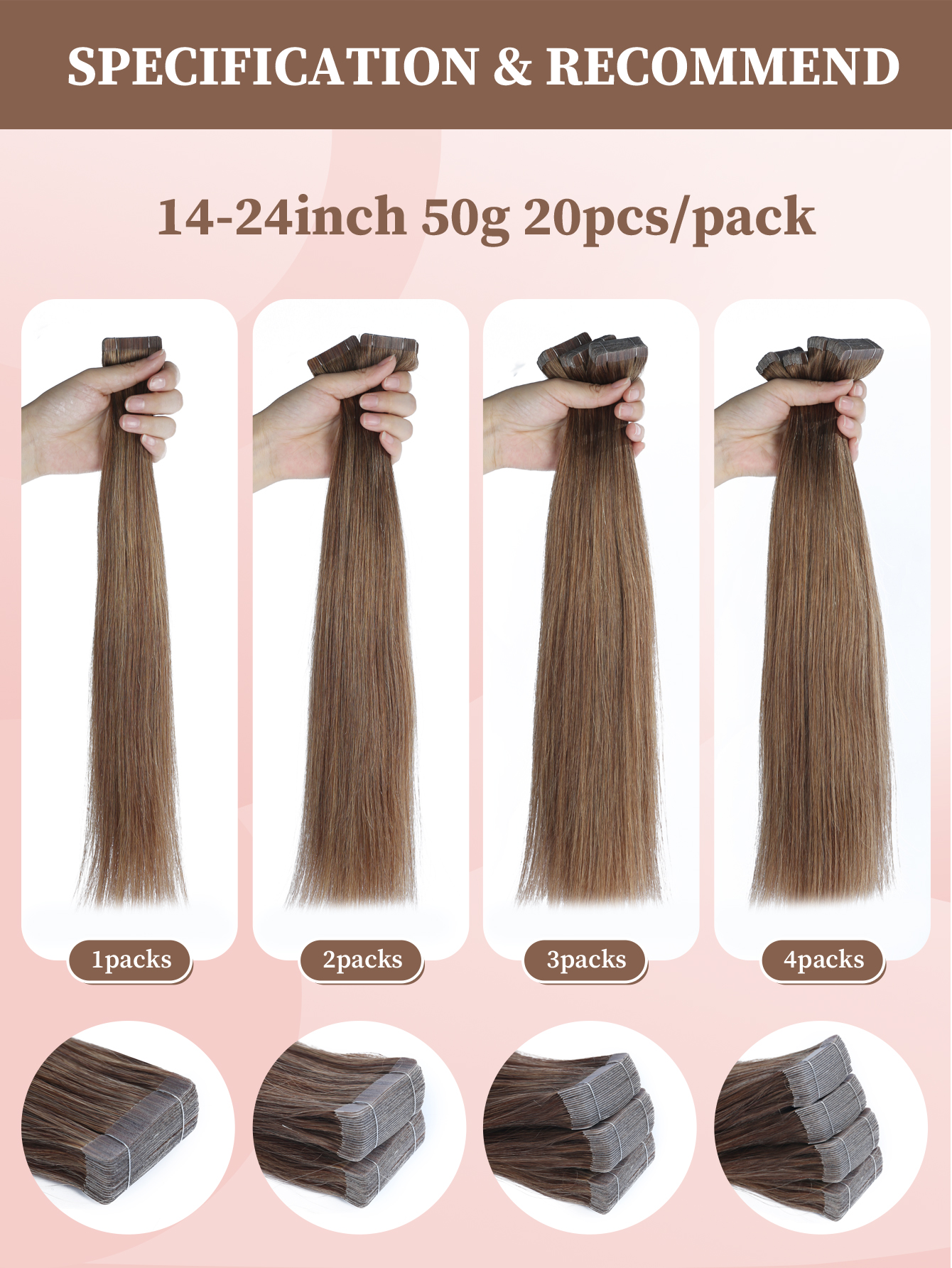 I&K Tape In Hair Extensions 20 pieces x 4cm