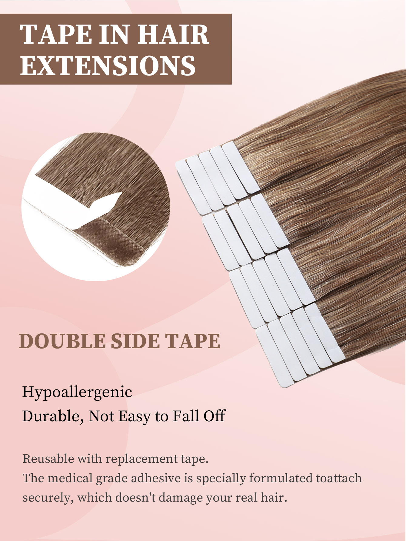 I&K Tape In Hair Extensions 20 pieces x 4cm