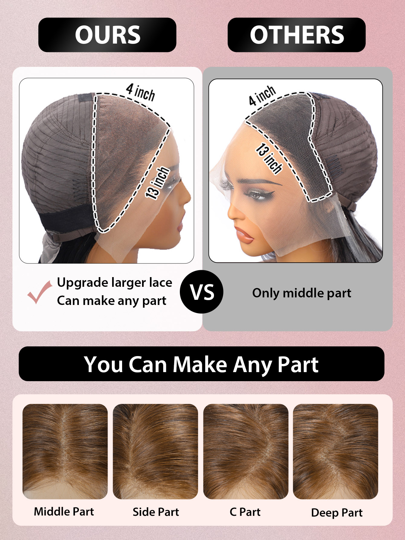 I&K Virgin Human Hair Frontal Lace wigs 13X4