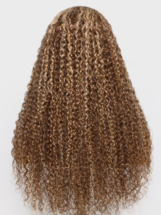 I&K Virgin Human Hair Lace Frontal Wigs 13X4 Jerry Curl #4/27 30inch