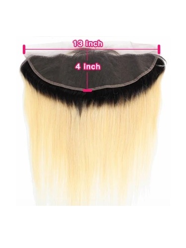 Sahar Essential Virgin Remy Human Hair Front Lace Closure 4" x 13" (8A) - Straight #OT613 14 inch