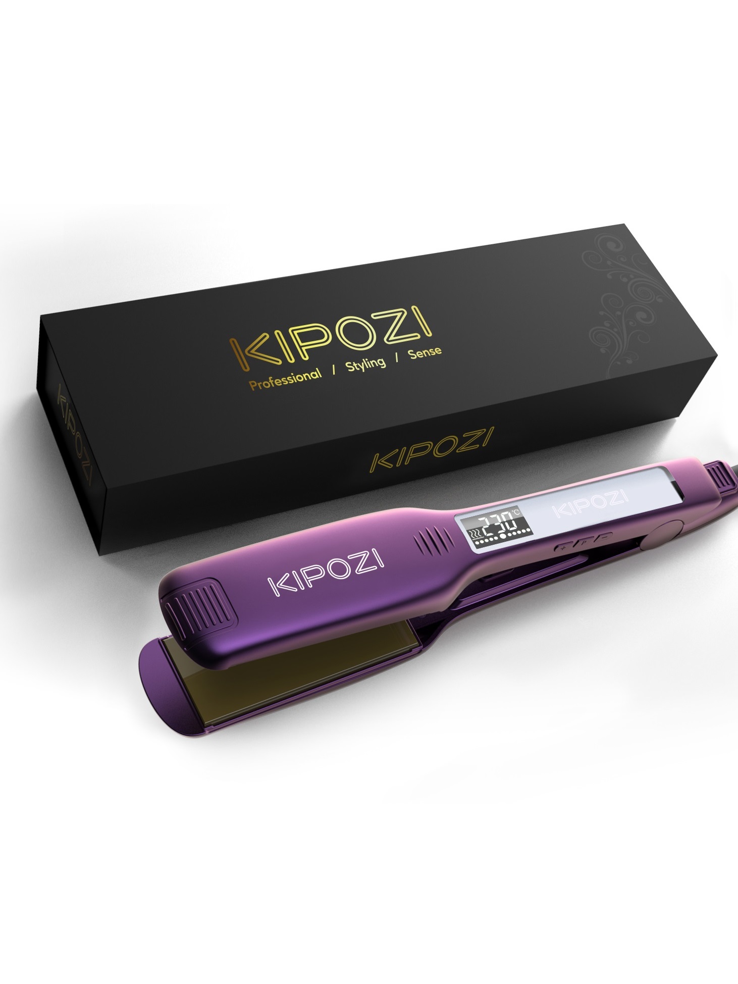 KIPOZI Pro 1.75-Inch Wide Straightener Flat Iron - Purple