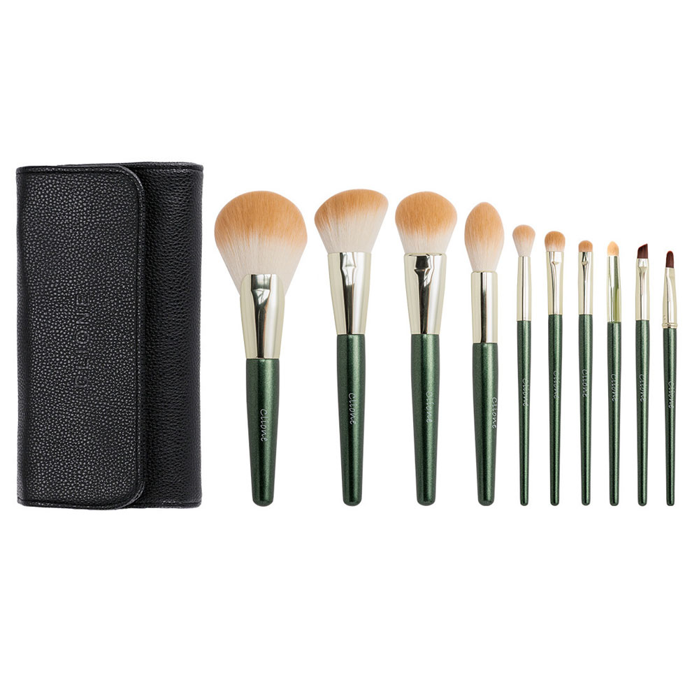 Soft Make up Brushes Set Face Blusher Powder Eyeshadow Foundation Blending - Avocado