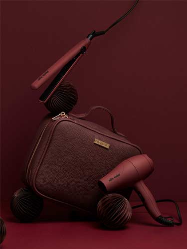 Alfa Italia Viaggio Burgundy Travel Styling Kit (Hair Dryer and Hair Straightener)