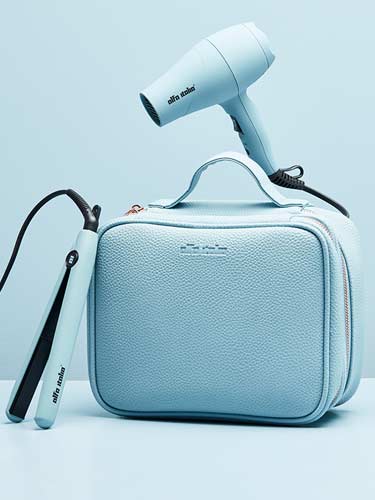 Alfa Italia Viaggio Blue Travel Styling Kit (Hair Dryer and Hair Straightener)