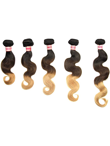 FAB Brazilian Virgin Human Hair Weft 100g Dip Dye #T1B/4/27 inch Body 14 inch