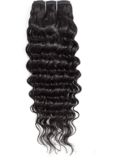 FAB Brazilian Virgin Human Hair Weft Unprocessed Natural Colours 100g #1B Deep Wave 16 inch