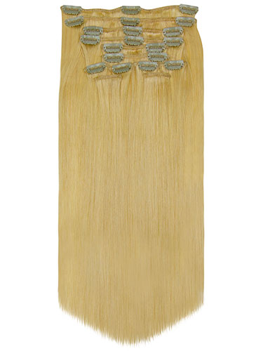 Fab Clip In Remy Hair Extensions - Full Head #24-Light Blonde 20 inch