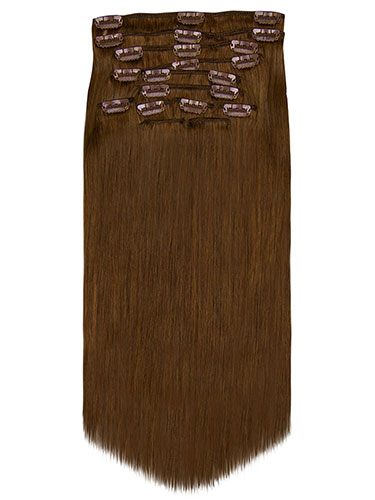 Fab Clip In Remy Hair Extensions - Full Head #6-Medium Brown 15 inch