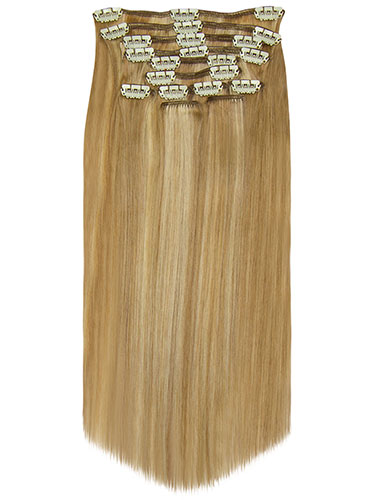 Fab Clip In Remy Hair Extensions - Full Head #12/16/613-Light Golden Brown/Sahara Blonde/Lightest Blonde Mix 22 inch