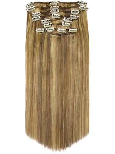 Fab Clip In Remy Hair Extensions - Full Head #18/613-Ash Blonde with Lightest Blonde 26 inch