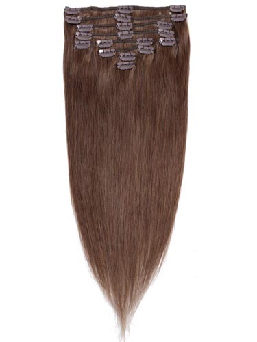 Fab Clip In Remy Hair Extensions - Full Head #4-Chocolate Brown 15 inch