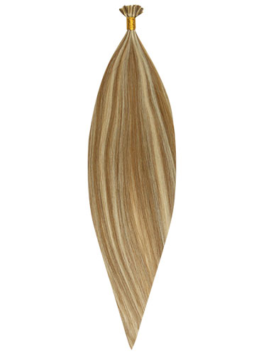 Fab Pre Bonded Flat Tip Remy Hair Extensions #6/60-Medium Brown with Platinum Blonde Highlights 20 inch 50g