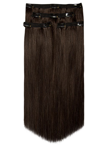 Fab Clip In Lace Weft Remy Hair Extensions (70g) #2-Darkest Brown 20 inch